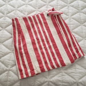 Free people red & white wrap skirt